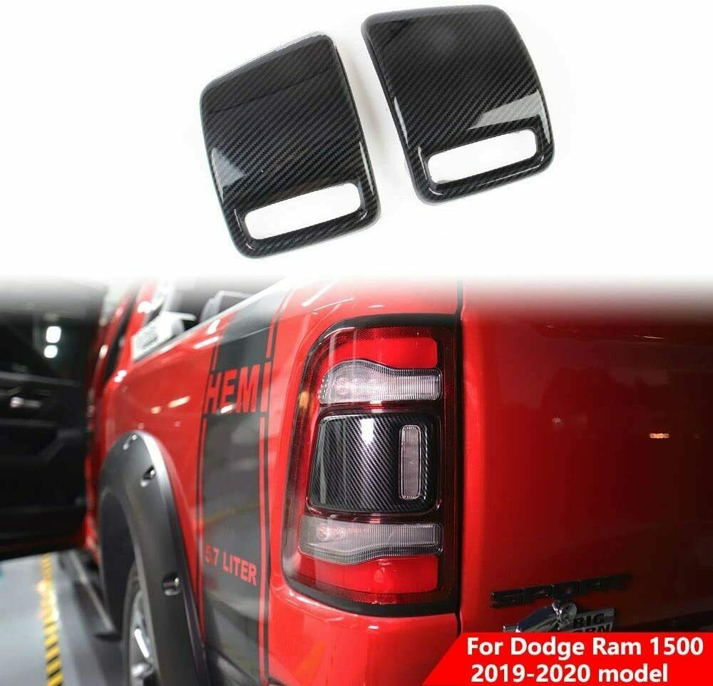 Carbon Fiber Tail Light Trim Covers 19-up Ram Truck - Click Image to Close